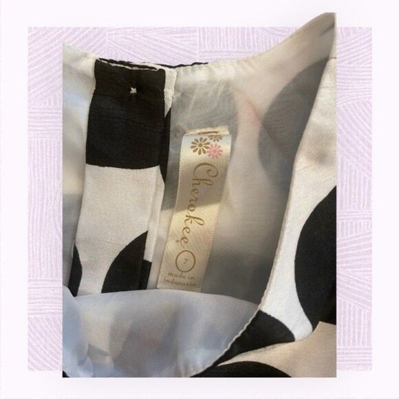 Cherokee Blk & Wht Polka Dot Pink Sash Holiday Formal Dress Up Girls Dress Sz 7 - Picture 3 of 4